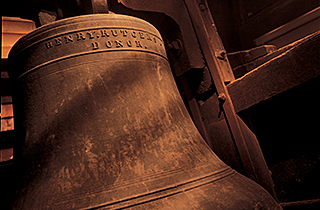 The bell in Old Queens donated to the college by Henry Rutgers in 1826